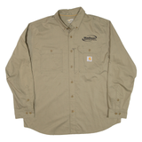 CARHARTT Mens Plain Shirt Green Long Sleeve XL