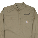 CARHARTT Mens Plain Shirt Green Long Sleeve XL