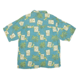 BERMUDA BAY Mens Hawaiian Shirt Blue Floral L