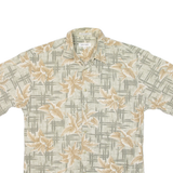 PIERRE CARDIN Mens Hawaiian Shirt Green Floral S