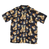 DAVID TAYLOR Mens Hawaiian Shirt Blue Floral XL