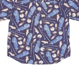 ROUNDTREE & YORKE Mens Shirt Blue Crazy Pattern XL