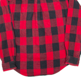GUIDE SERIES Mens Flannel Shirt Red Check Long Sleeve S