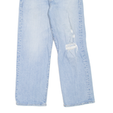 LEVI'S Rib Cage BIG E Distressed Womens Jeans Blue Straight Stone Wash W28 L27