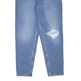 LEVI'S BIG E Distressed Womens Jeans Blue Regular Mom Stone Wash W31 L30