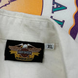 Dealer Meeting 1996 San Antonio Harley Davidson Graphic Short Sleeve Shirt - XL White Cotton