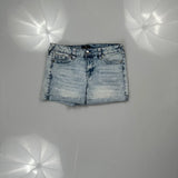 True Religion Mini Denim Shorts - 29W UK 10 Light Wash Denim