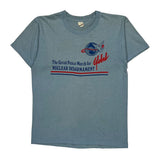 Single Stitch 80S Peace March Nuclear Disarmament Screen Stars Graphic T-Shirt - Large Blue Cotton Blend
