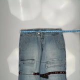 Francois Girbaud Cargo Trousers - 41W 22L Light Wash Denim