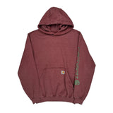 Carhartt Hoodie - Small Burgundy Cotton Blend