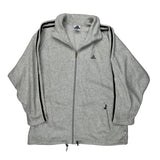 Adidas Track Jacket - Large Grey Polyester
