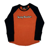 Age 14 Harley Davidson Spellout Long Sleeve T-Shirt - Large Black Cotton