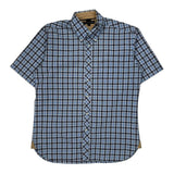 Tommy Hilfiger Checked Short Sleeve Shirt - Large Blue Cotton