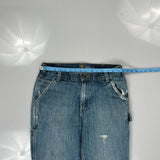 Carhartt Double Knee Carpenter Jeans - 32W 33L Light Wash Cotton Blend