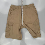 Highland Cargo Shorts - 34W 10L Khaki Cotton