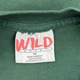 Horse Print Wild Gear Single Stitch T-Shirt - Medium Green Cotton