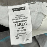 Levis Checked Cargo Shorts - 30W 12L Grey Cotton Blend