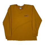 Reebok Long Sleeve T-Shirt - XL Yellow Cotton