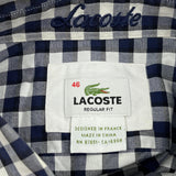 Lacoste Checked Shirt - 2XL Black & White Cotton