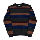 Geoffrey Beene Striped Sweater - Large Multicoloured Cotton
