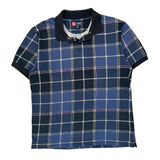 Chaps Ralph Lauren Checked Polo Shirt - Large Blue Cotton