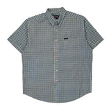 Chaps Ralph Lauren Checked Short Sleeve Shirt - Large Blue Cotton