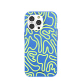 Electric Blue Dizzy Dreams iPhone 14 Pro Case