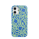 Electric Blue Dizzy Dreams iPhone 16 Case