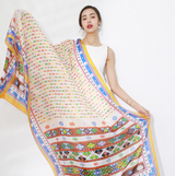 Anyyou 100% Mulberry Silk Light Yellow Long Scarf for Women Luxury Beach Shawl Swimwear Cover-Up Pashmina Wrap Foulard