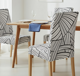 Anyseat Black Pattern Print Elastic Chair Cover – Plain Dining Slipcover & Home Décor