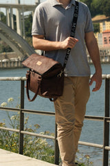 Versa Cork Messenger bag - Versa dark brown