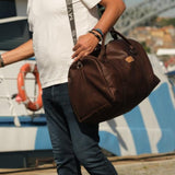 Xcape Vegan Leather Duffle Bag dark brown