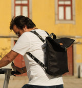 Laptop Vegan Backpack black cork