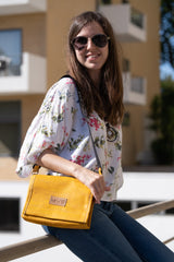 Night Vegan Crossbody Bag yellow cork