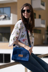 Night Vegan Crossbody Bag blue cork
