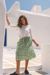 Riga 3/4 sleeves linen top in White