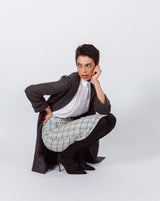 Worsted Flannel Long Trench Coat Gray Women’s Elegant Outerwear