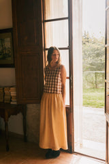 Mona maxi linen skirt in Mustard