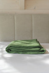 Linen flat sheet in Matcha Green