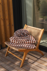 Linen sheets set in Mocha Gingham