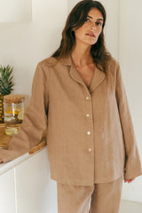 Nightly long sleeve pajama set in Rosy Brown