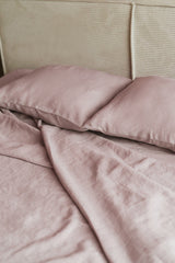 Linen flat sheet in Dusty Rose