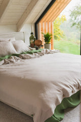 Linen flat sheet in Cream