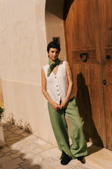 Greta linen vest in White