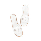 Della Vegan Flat Square Toe Slide Sandal