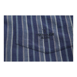 Trussardi Jeans Striped Short Sleeve Shirt - Large Blue Cotton