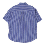 Trussardi Jeans Striped Short Sleeve Shirt - Large Blue Cotton