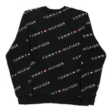 Vintage black Tommy Hilfiger Sweatshirt - mens large