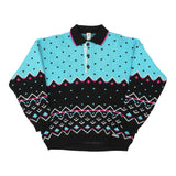 Colmar Long Sleeve Polo Shirt - Large Blue Wool Blend