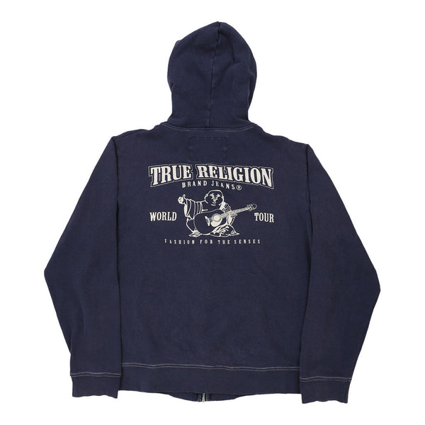 Vintage navy True Religion Hoodie - mens x-large